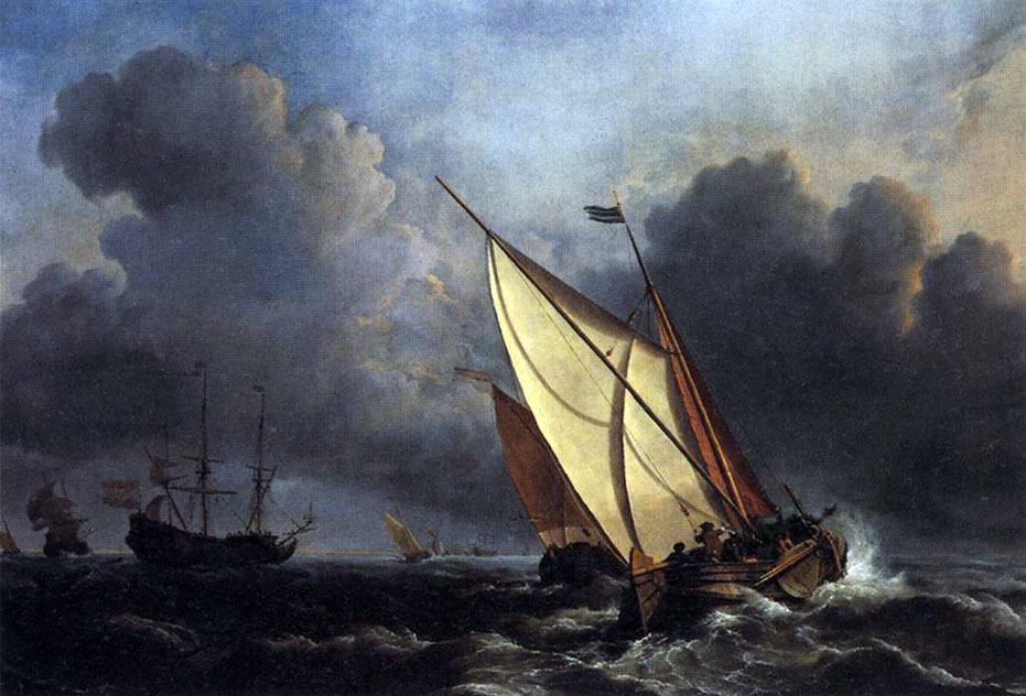 Dutch Fishing Boats In a Storm